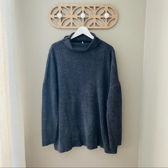 Free People Oversize Pullover Sweater Gray Sz Small - Picture 1 of 9